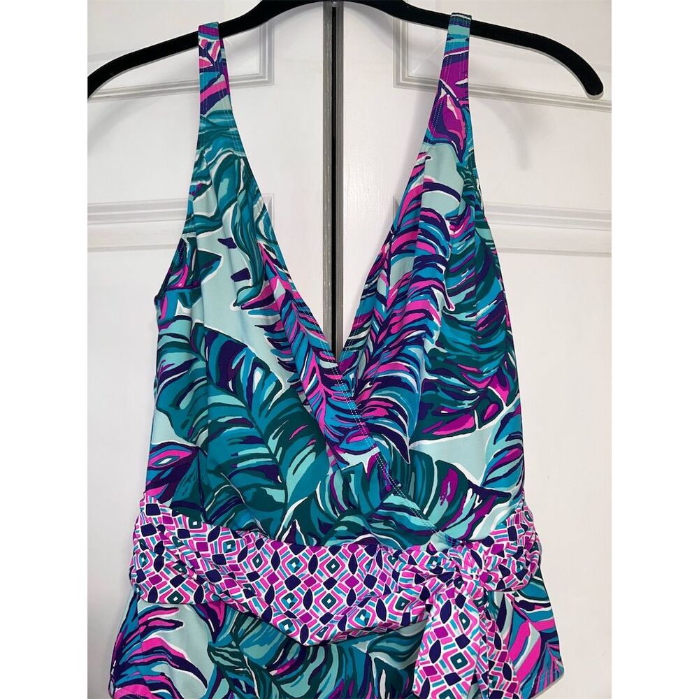 Lilly Pulitzer Women's One-Piece Swimsuit Size 14 Multicolor Tropical - Picture 2 of 8